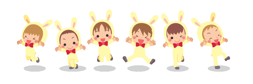 はしゃぐ小学生6人